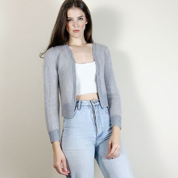 Vintage Sweaters - Vintage wool hand made knit open cardigan xs